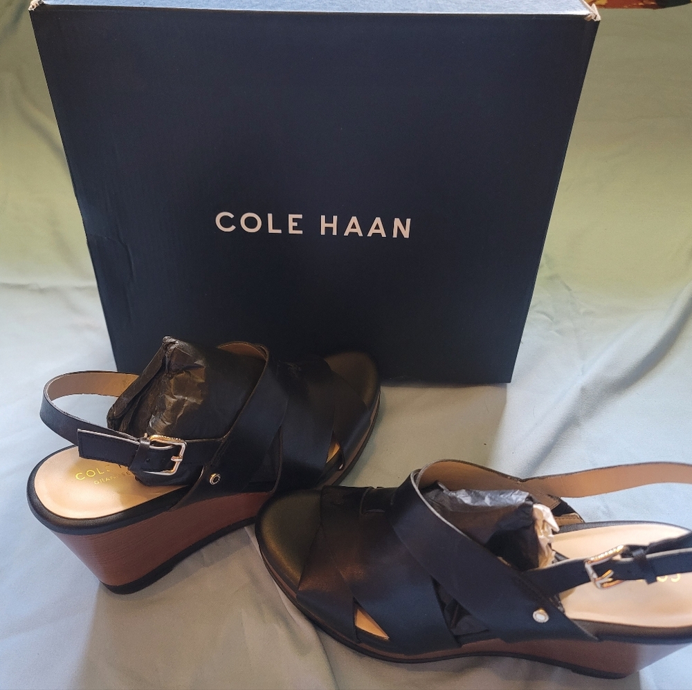 Cole Haan NIB wedges Black